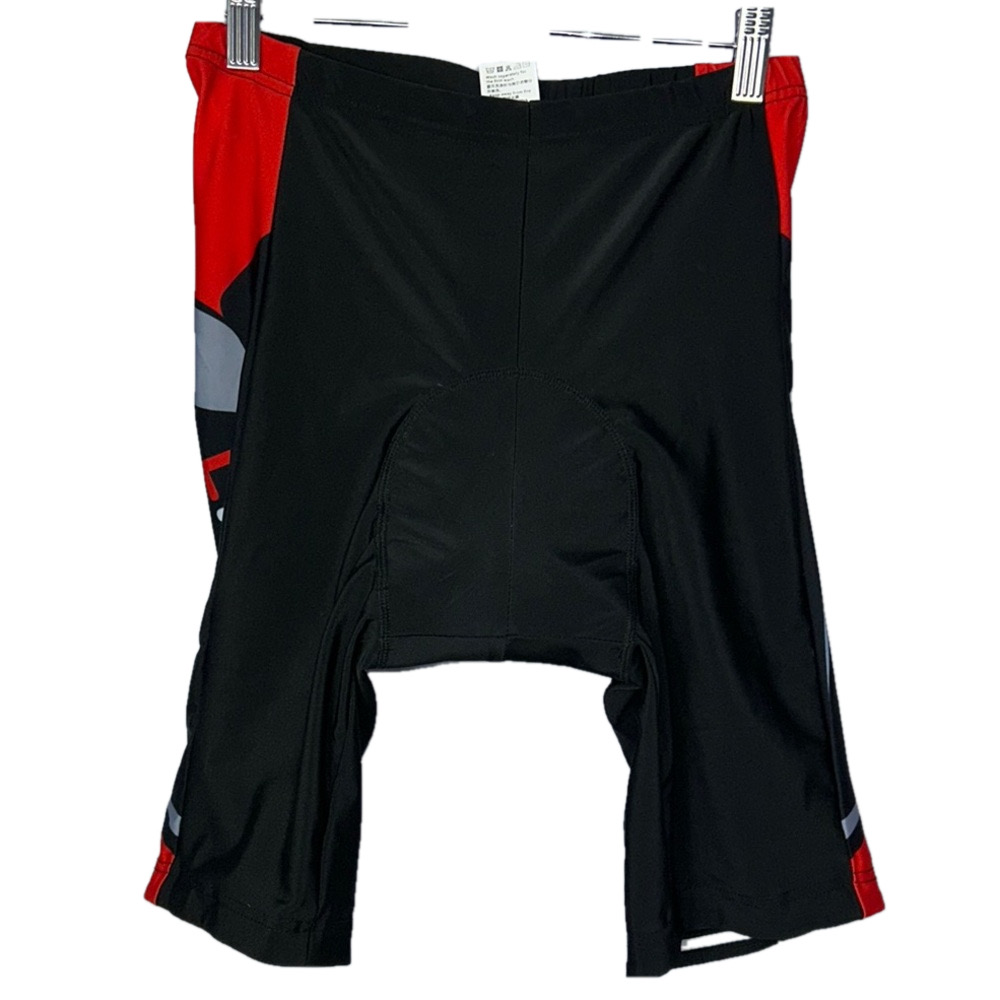 Men's Black and Red Lixada Padded Cycling Shorts